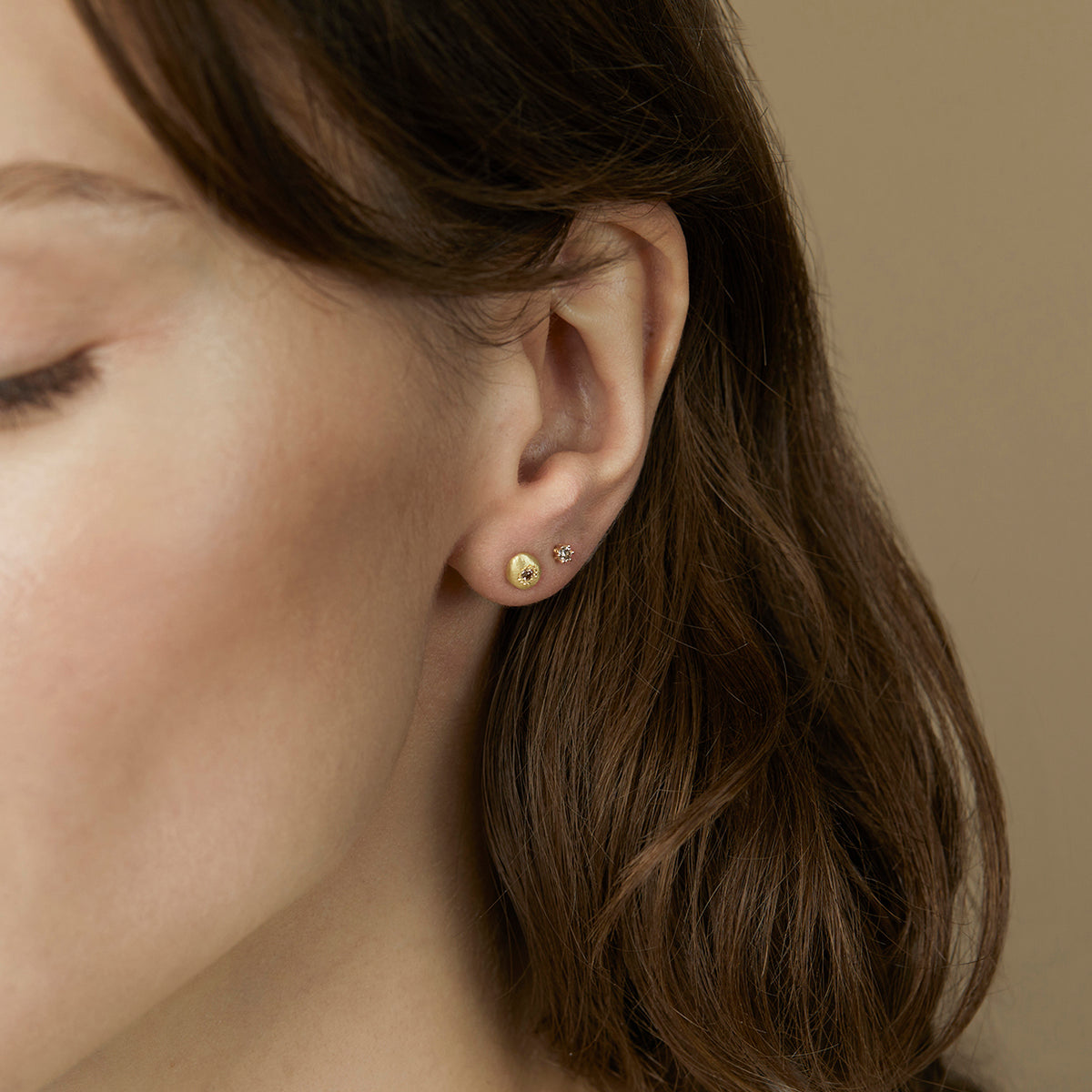 Baby Brown Diamond Studs | E1901BR
