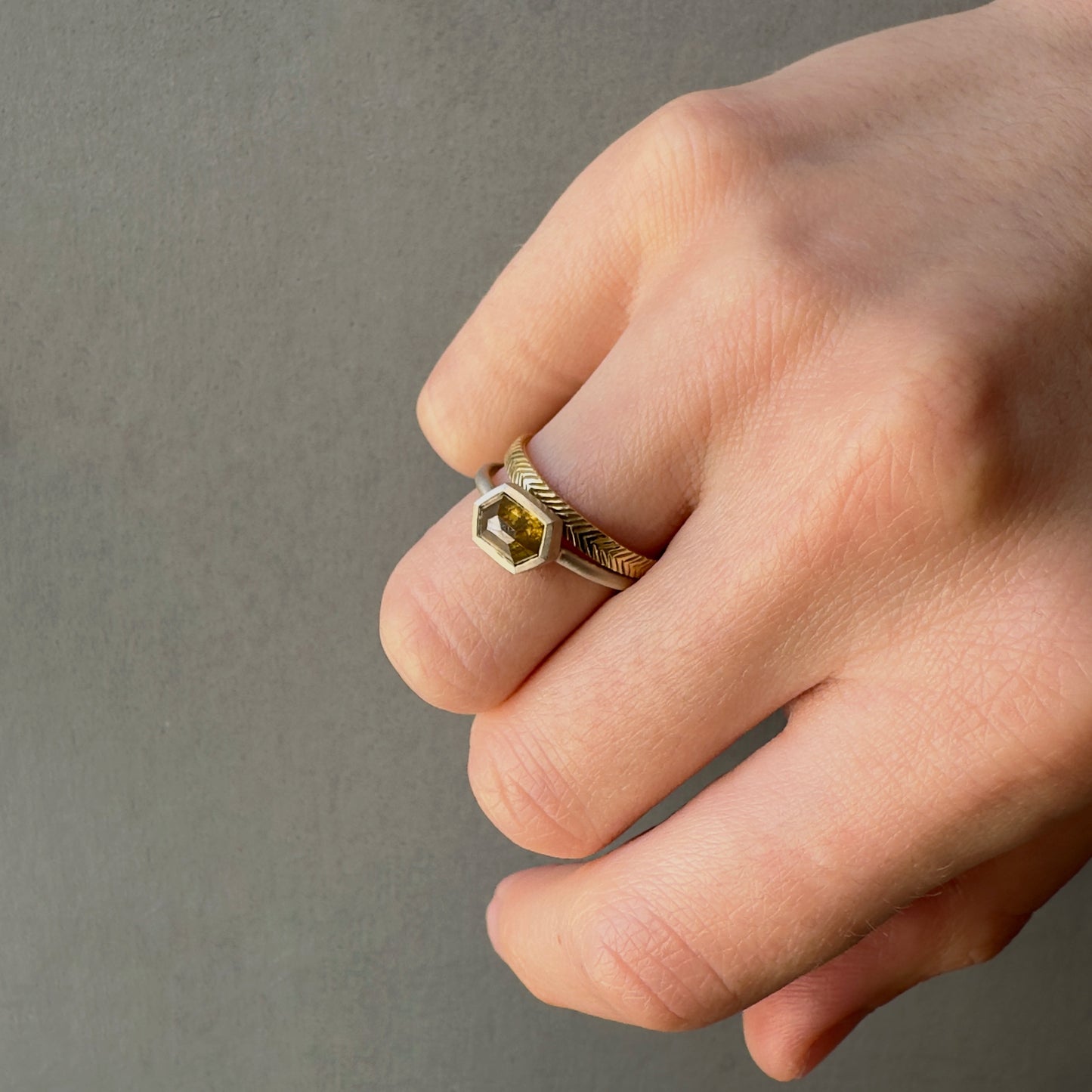 18K White Gold on Model
