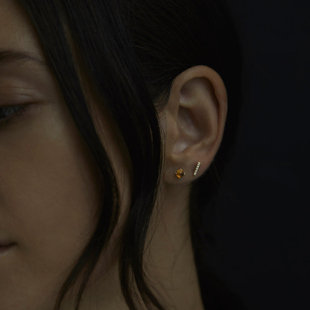 White Diamond Bar Earrings | E0718W