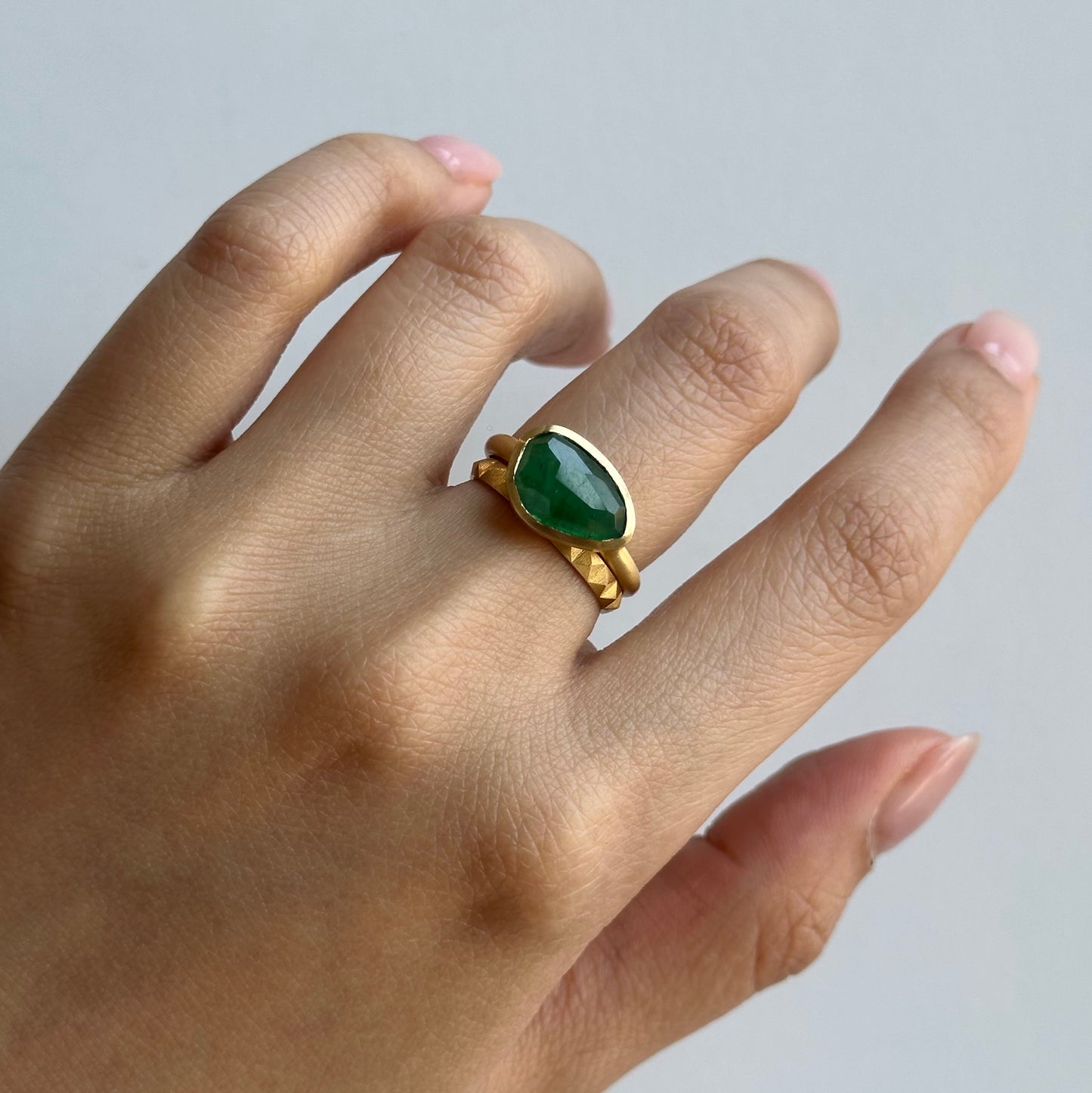 2.11 Carat One-of-a-Kind Rose Cut Emerald Ring | ER65-OOAK