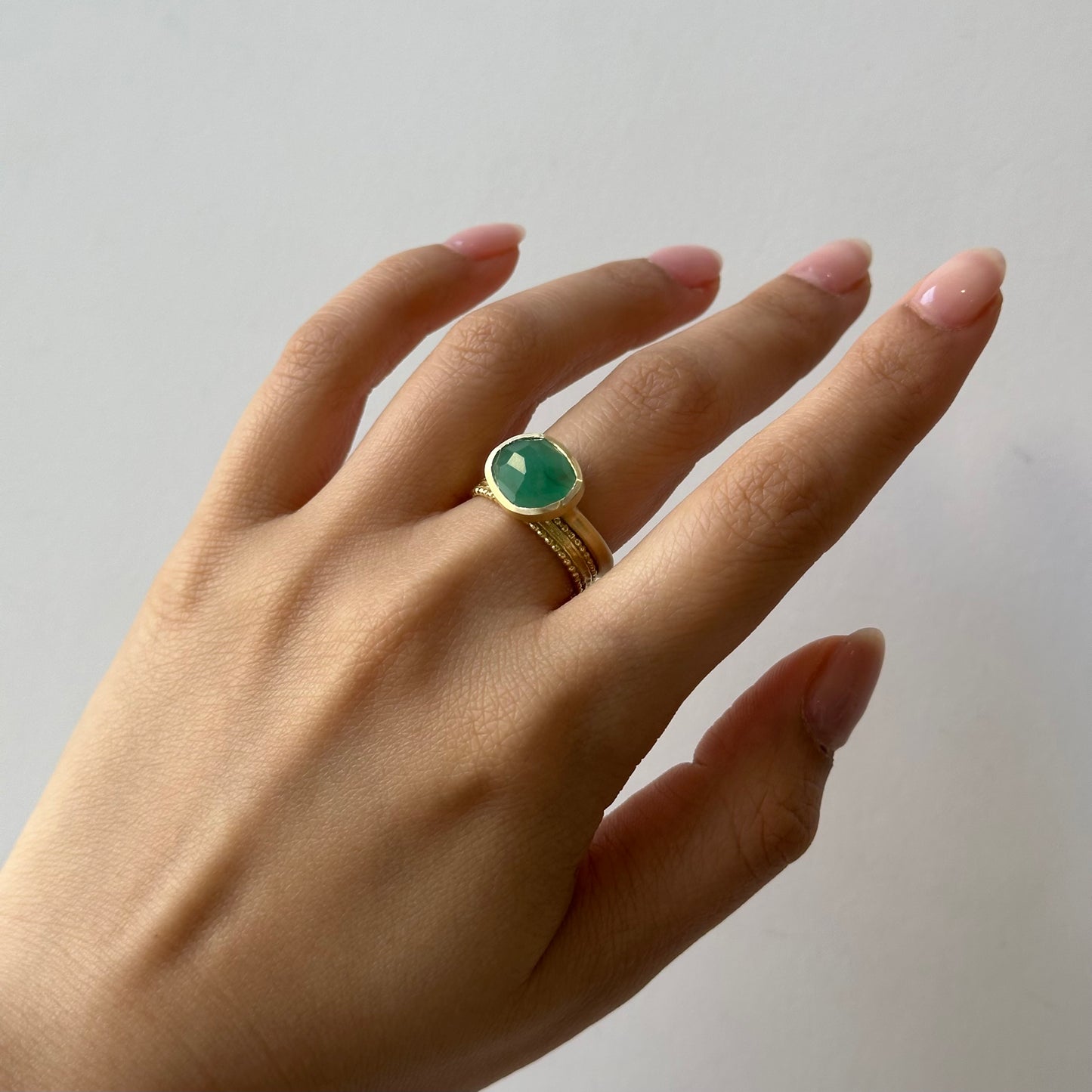 2.73 Carat One-of-a-Kind Rose Cut Emerald Ring | ER69-OOAK