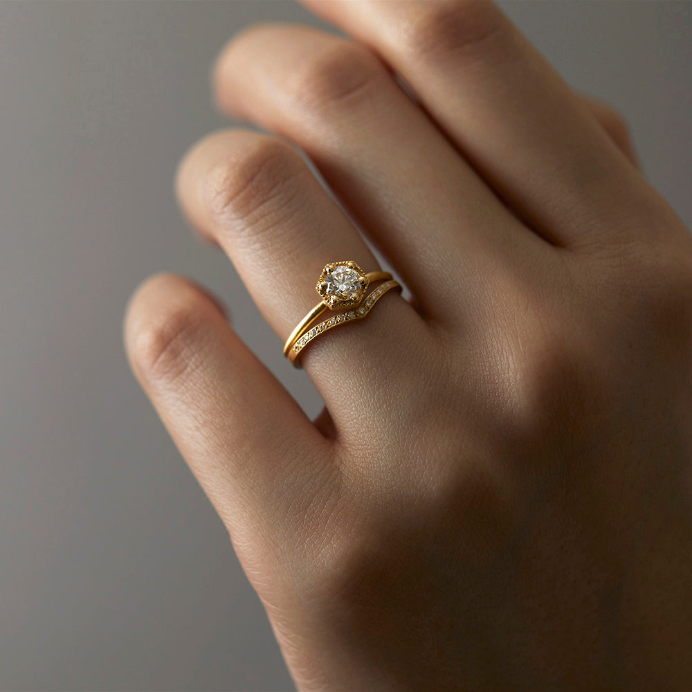 5mm White Diamond Hexagon Ring | R2206W