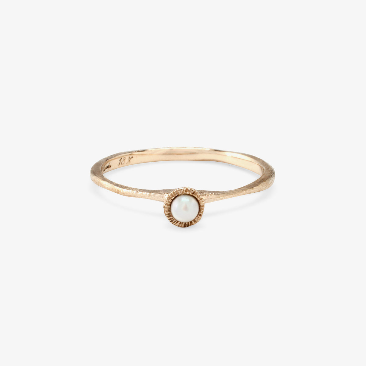 Pearl Raised Circle Solitaire Ring | R2607P