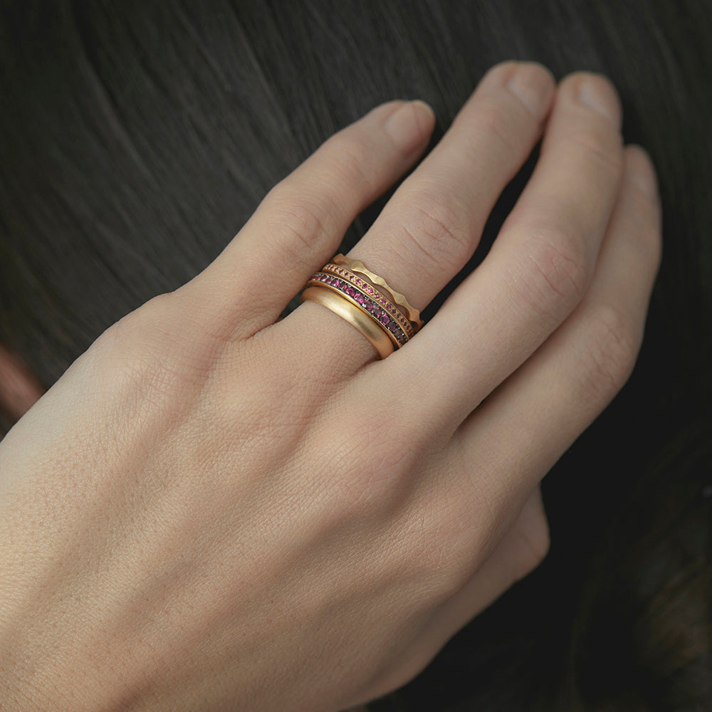 Small Hammered Texture Marrakech Ring | R7502