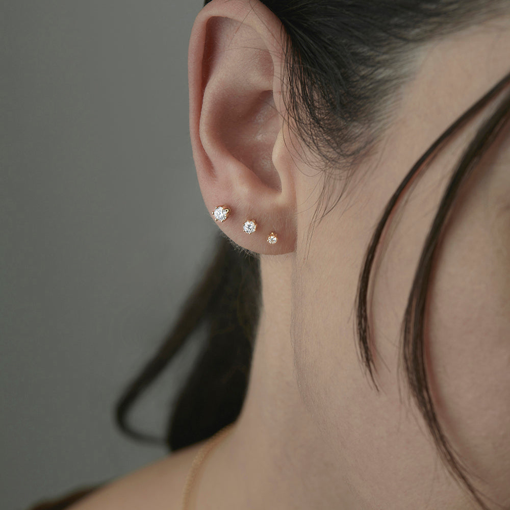 3.5mm White Diamond Studs | E1903W