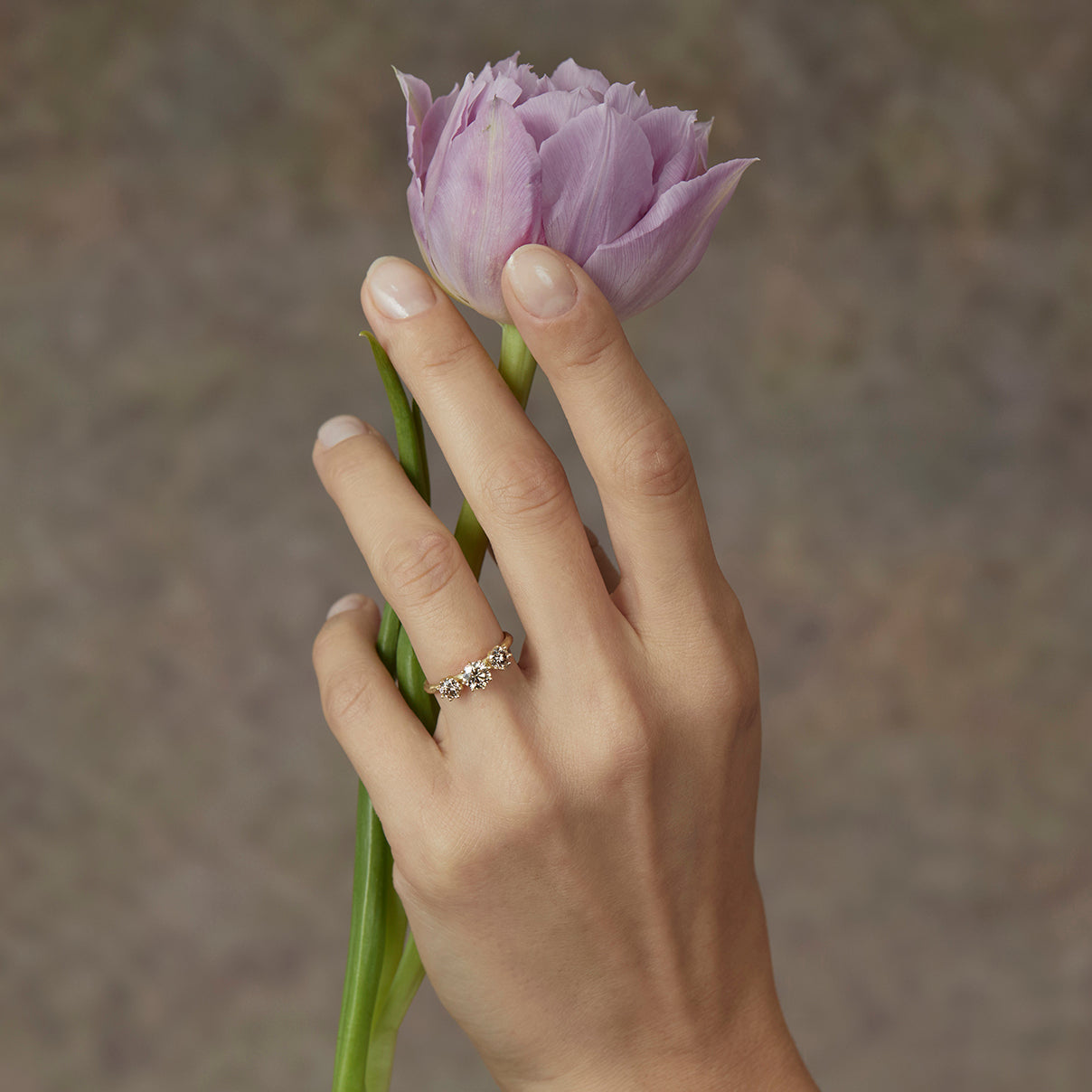 Queen Triple Brown Diamond Blooming Ring | R19021BR