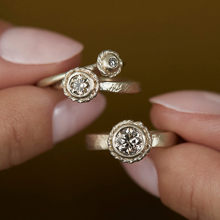 4mm Brown Diamond Dawn Ring | R35004BR