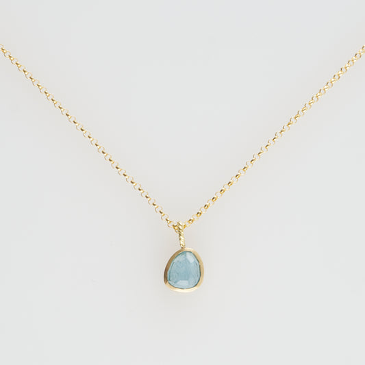 1.71 Carat One-of-a-Kind Rose Cut Aquamarine Necklace | AQN1-OOAK