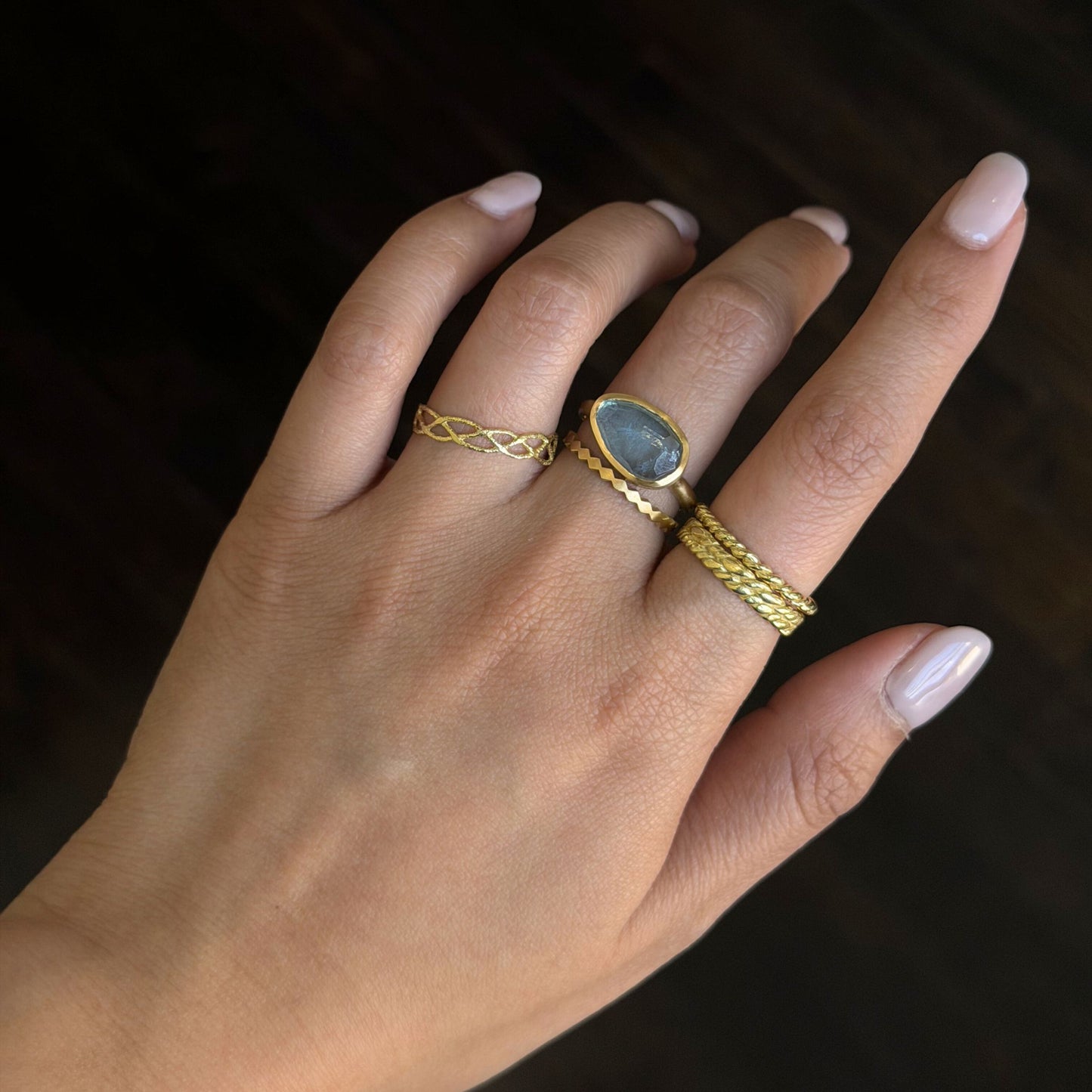 3 Carat One-of-a-Kind Rose Cut Aquamarine Ring | AQR2-OOAK