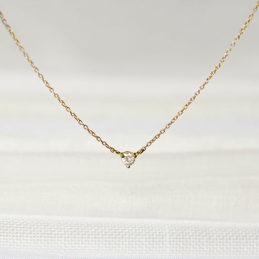 3mm White Diamond Birthstone Necklace | N6701W