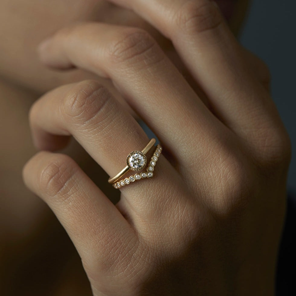 4.5mm White Diamond Round Brilliant Solitaire Ring | R11305W