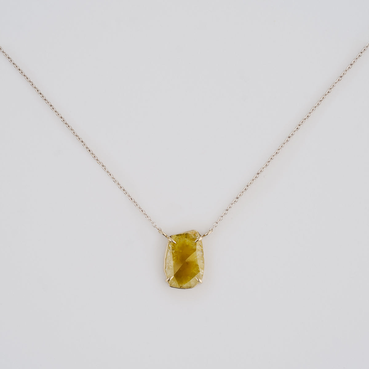 1.46 Carat One-of-a-Kind Sliced Yellow Ochre Diamond Necklace | DN37-OOAK