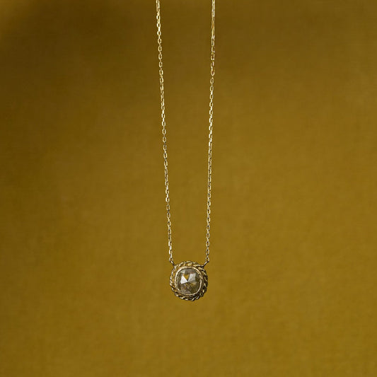 1.6 Carat One-of-a-Kind Rose Cut Feather Grey Diamond Necklace | DN41-OOAK