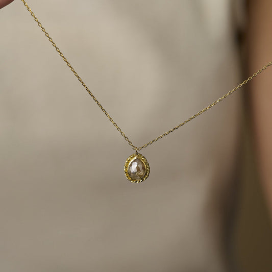 1.6 Carat One-of-a-Kind Rose Cut Misty Grey  Diamond Necklace | DN44-OOAK