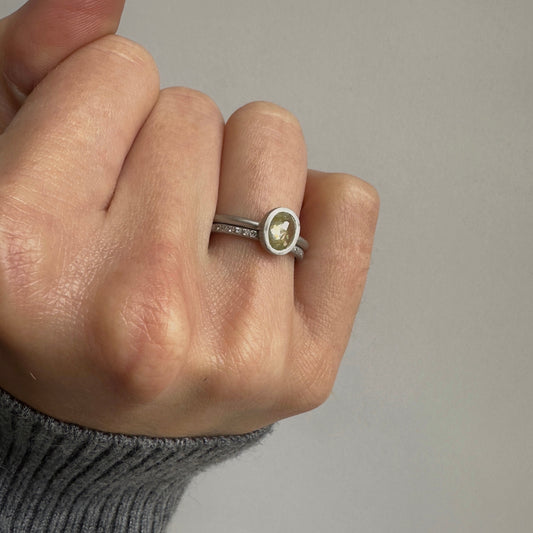 0.95 Carat One-of-a-Kind Rose Cut Light Yellow Diamond Ring | DR190-OOAK