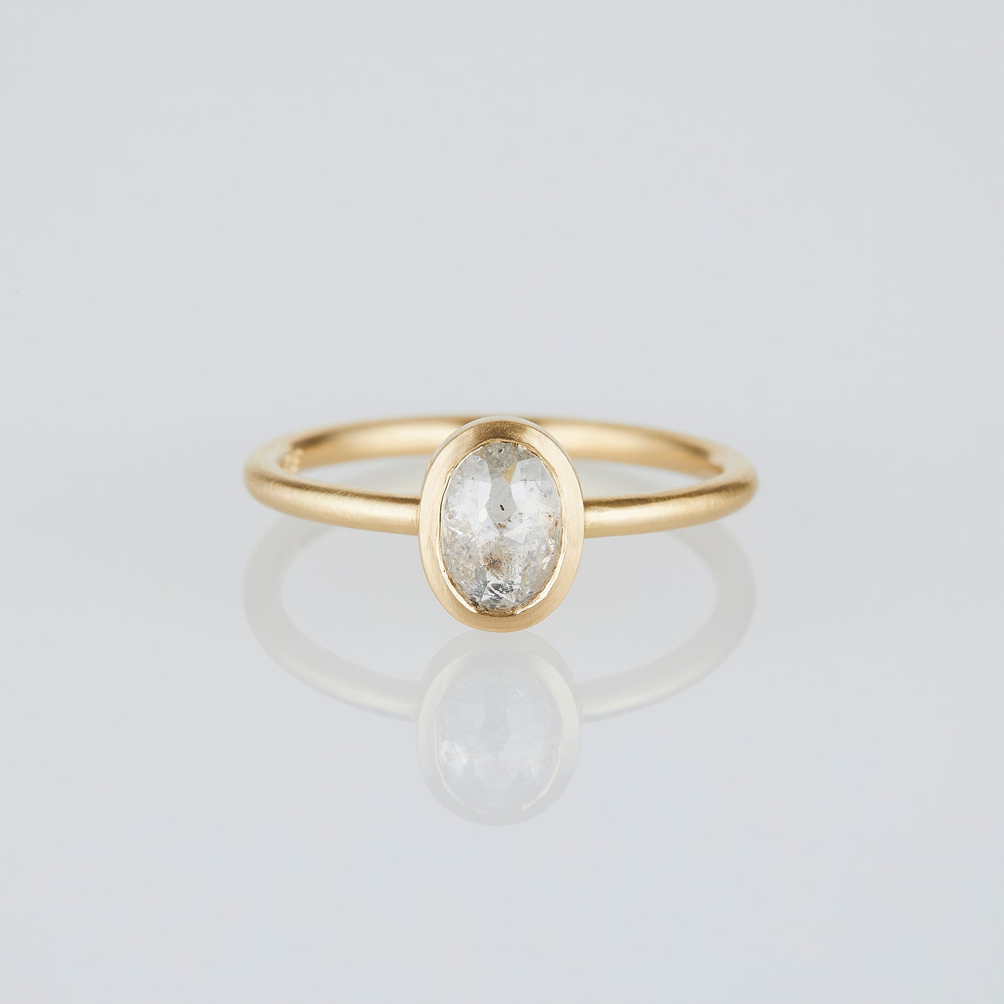 0.85 Carat One-of-a-Kind Rose Cut Light Grey Diamond Ring | DR202-OOAK