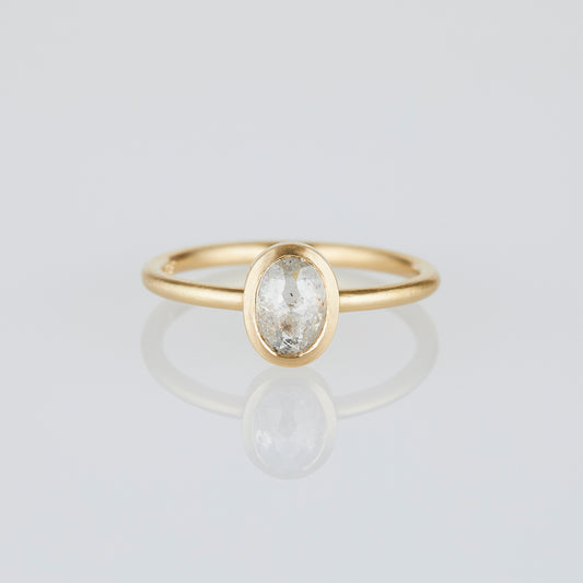 0.85 Carat One-of-a-Kind Rose Cut Light Grey Diamond Ring | DR202-OOAK