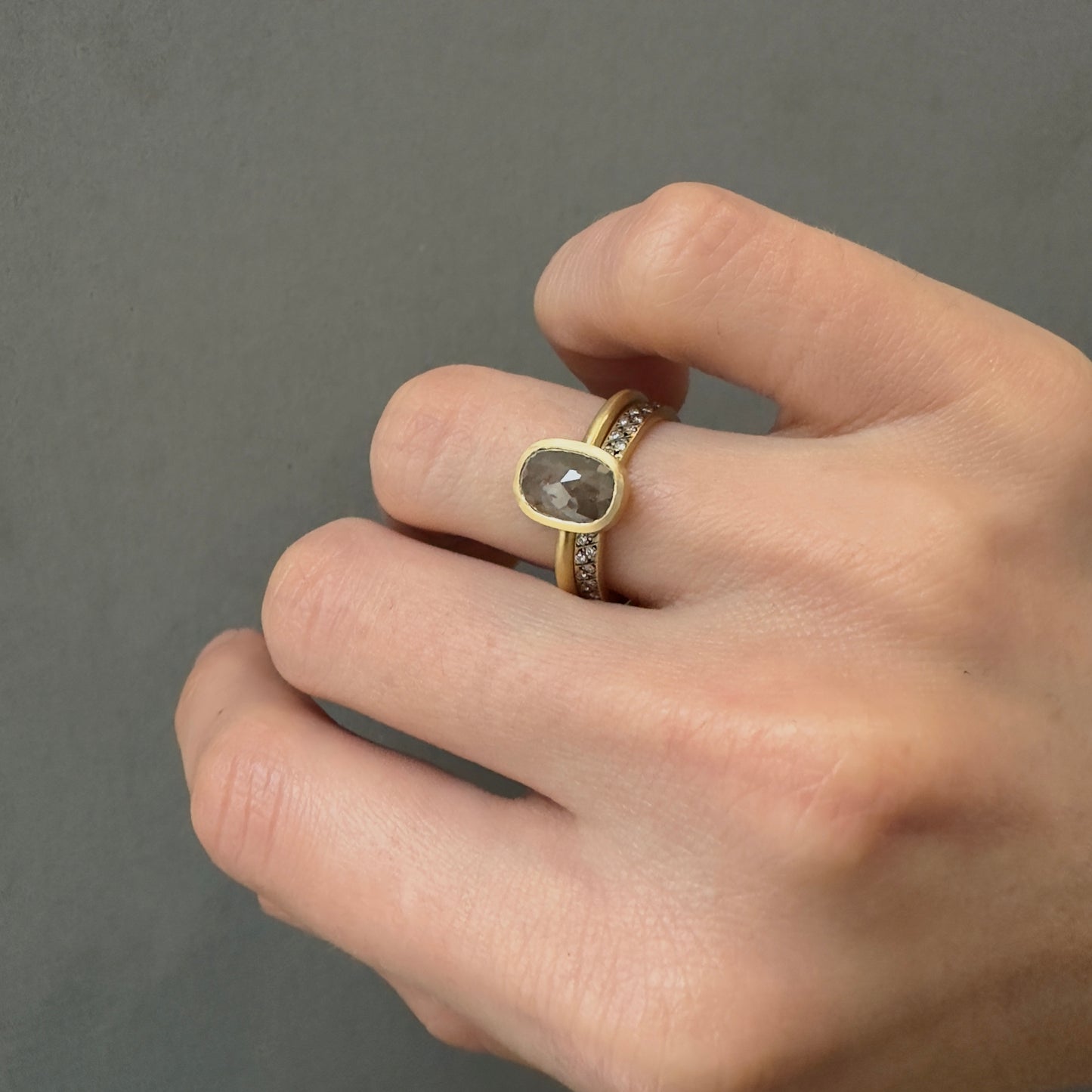 1.6 Carat One-of-a-Kind Rose Cut Grey Diamond Ring | DR207-OOAK