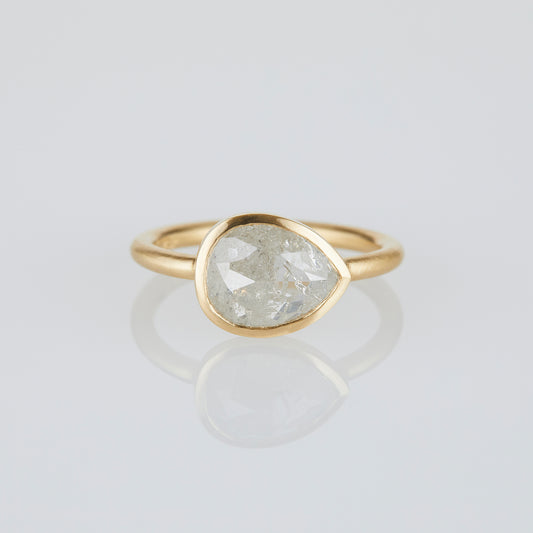 2.23 Carat One-of-a-Kind Rose Cut Icy Grey Diamond Ring | DR208-OOAK