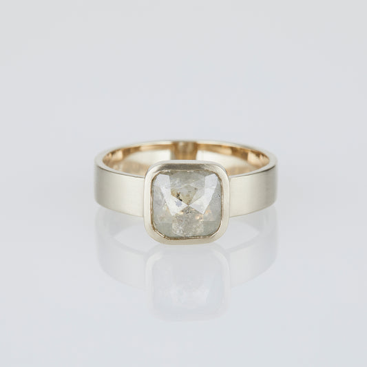 1.76 Carat One-of-a-Kind Rose Cut Grey Diamond Ring | DR212-OOAK