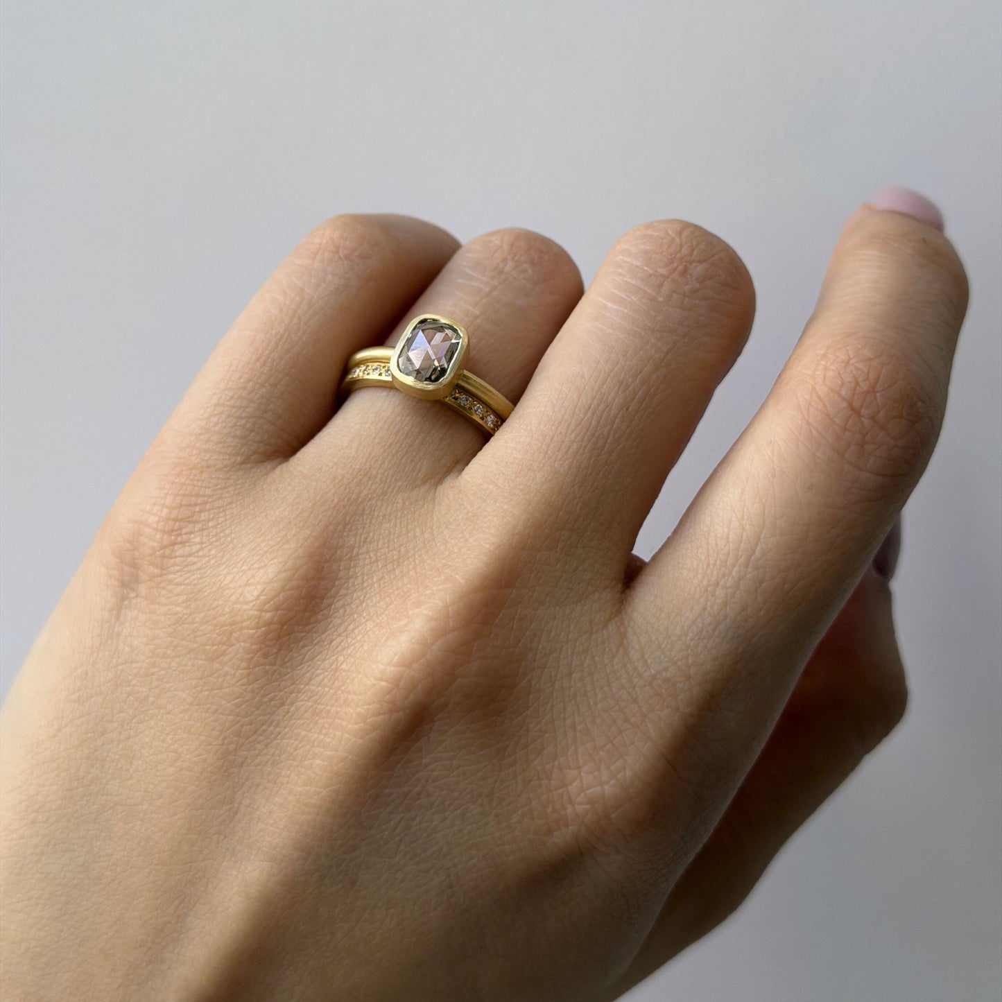 1.04 Carat One-of-a-Kind Rose Cut Light Brown Diamond Ring | DR232-OOAK