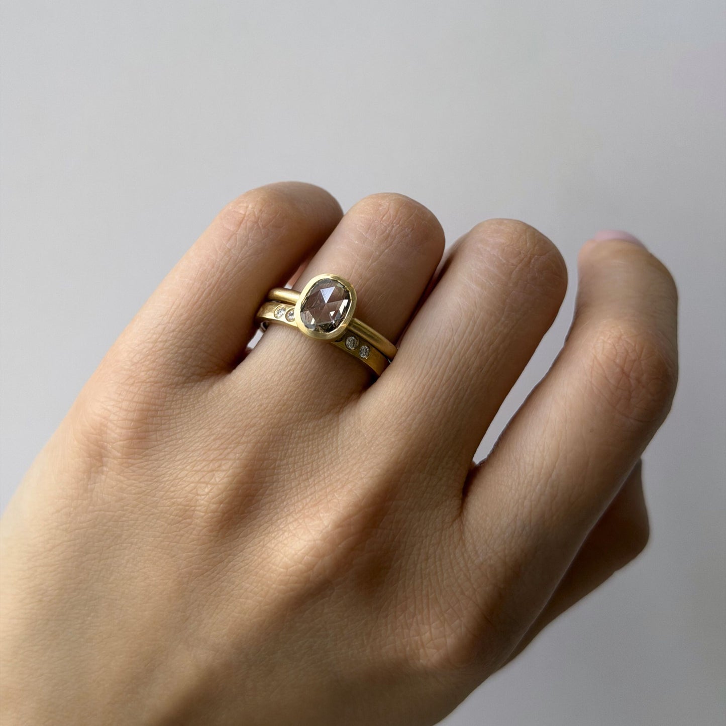 1.26 Carat One-of-a-Kind Rose Cut Light Brown Diamond Ring | DR233-OOAK