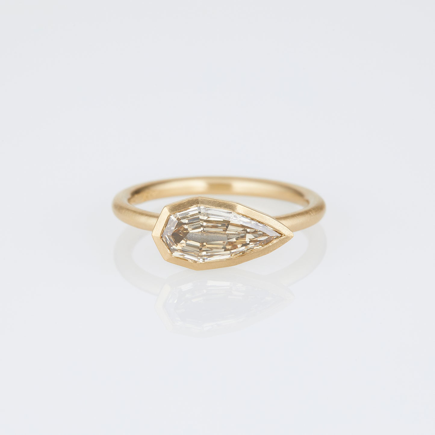 1.52 Carat One-of-a-Kind Modified Pear Step Cut Fancy Brown-Yellow Diamond Ring | DR250-OOAK