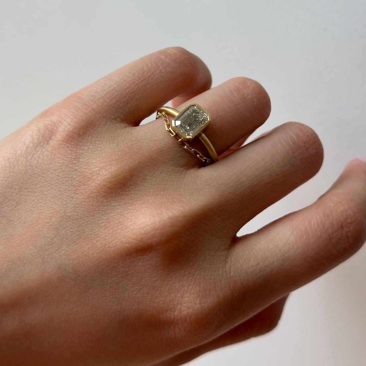 1.61 Carat One-of-a-Kind Emerald Cut White Diamond Ring | DR252-OOAK
