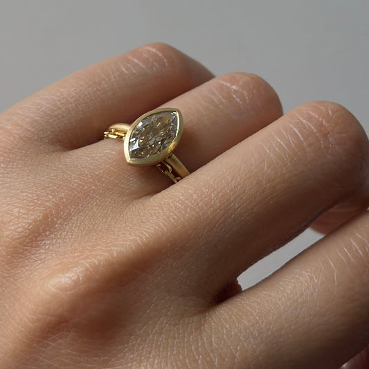 2.01 Carat One-of-a-Kind Marquise Cut Champagne Diamond Ring | DR254-OOAK