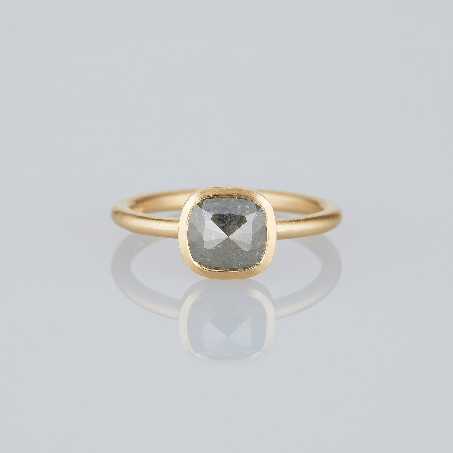 1.52 Carat One-of-a-Kind Rose Cut Feather Grey Diamond Ring | DR265-OOAK