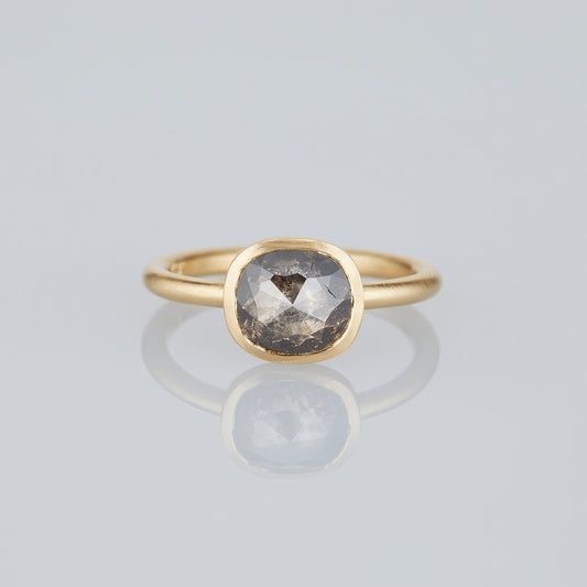 1.64 Carat One-of-a-Kind Rose Cut Smoky Black Diamond Ring | DR266-OOAK