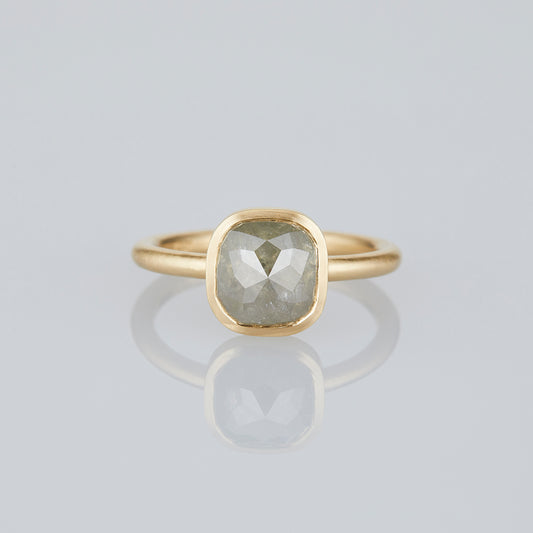 2.83 Carat One-of-a-Kind Rose Cut Cloud Grey Diamond Ring | DR268-OOAK