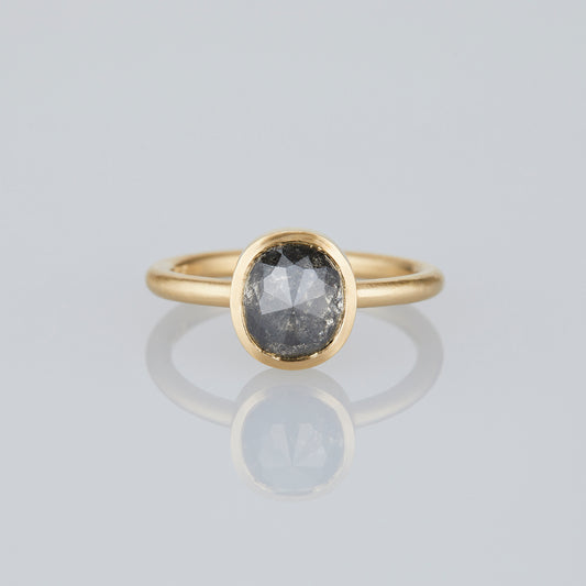2.5 Carat One-of-a-Kind Rose Cut Salt & Pepper Diamond Ring | DR269-OOAK