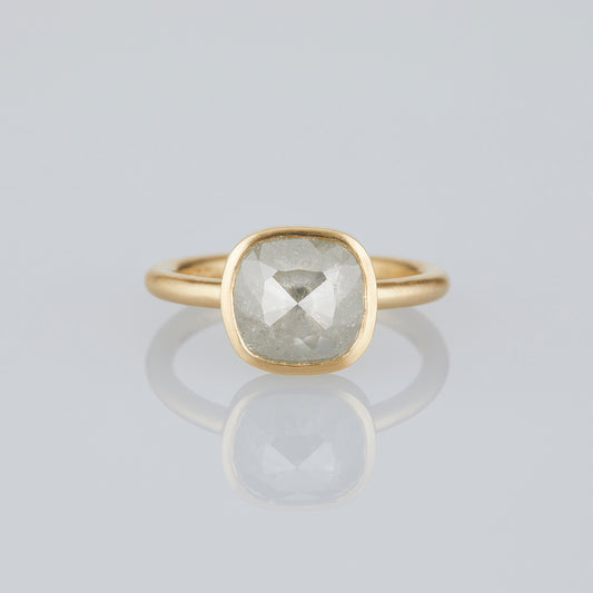 2.79 Carat One-of-a-Kind Rose Cut Cloud Grey Diamond Ring | DR272-OOAK