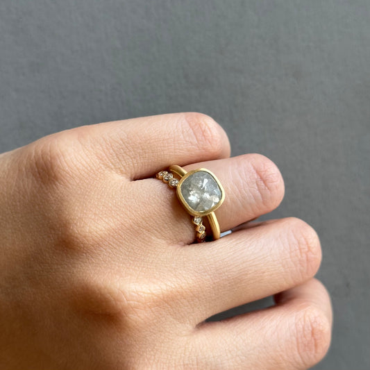 2.79 Carat One-of-a-Kind Rose Cut Cloud Grey Diamond Ring | DR272-OOAK