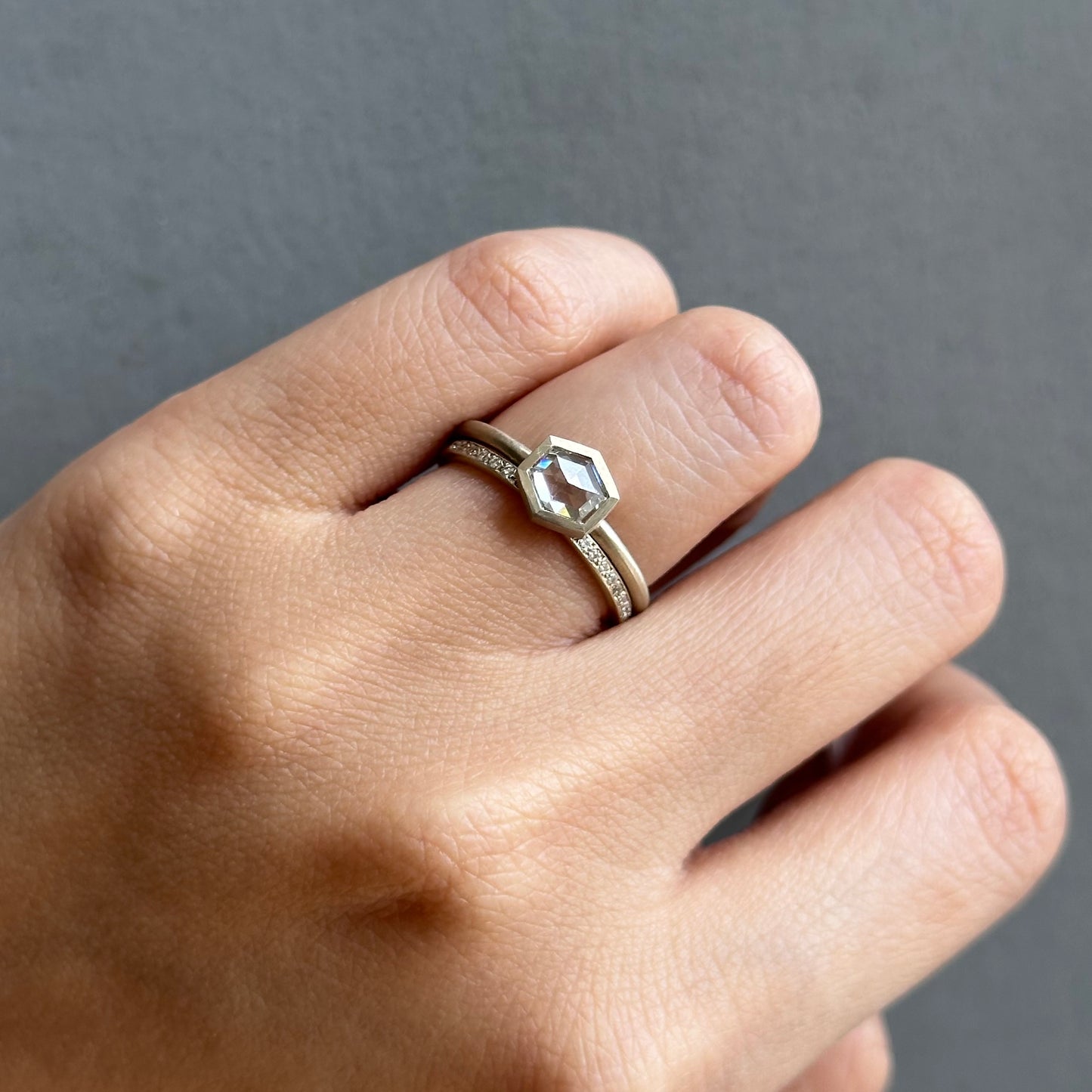0.68 Carat One-of-a-Kind Rose Cut White White Diamond Ring | DR276-OOAK