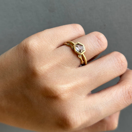 1.07 Carat One-of-a-Kind Rose Cut Taupe Brown Diamond Ring | DR278-OOAK