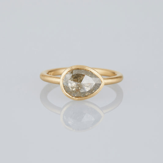 1.56 Carat One-of-a-Kind Rose Cut Salt and Pepper Diamond Ring | DR285-OOAK