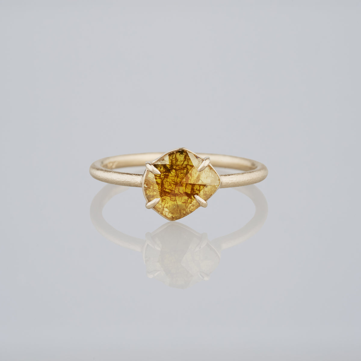 0.61 Carat One-of-a-Kind Sliced Yellow Ochre Diamond Ring | DR287-OOAK