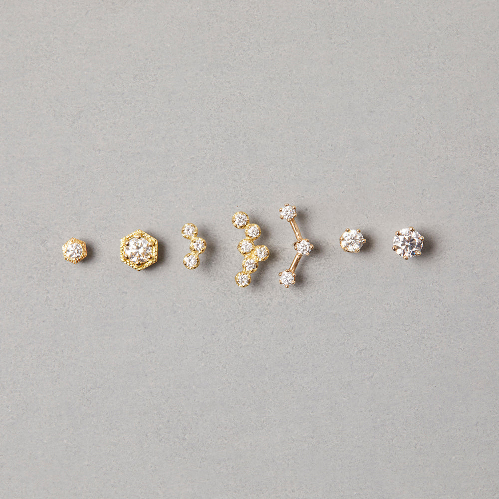 4mm White Diamond Studs | E1904W