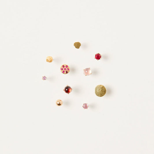 Ruby Disc Studs | E0714R