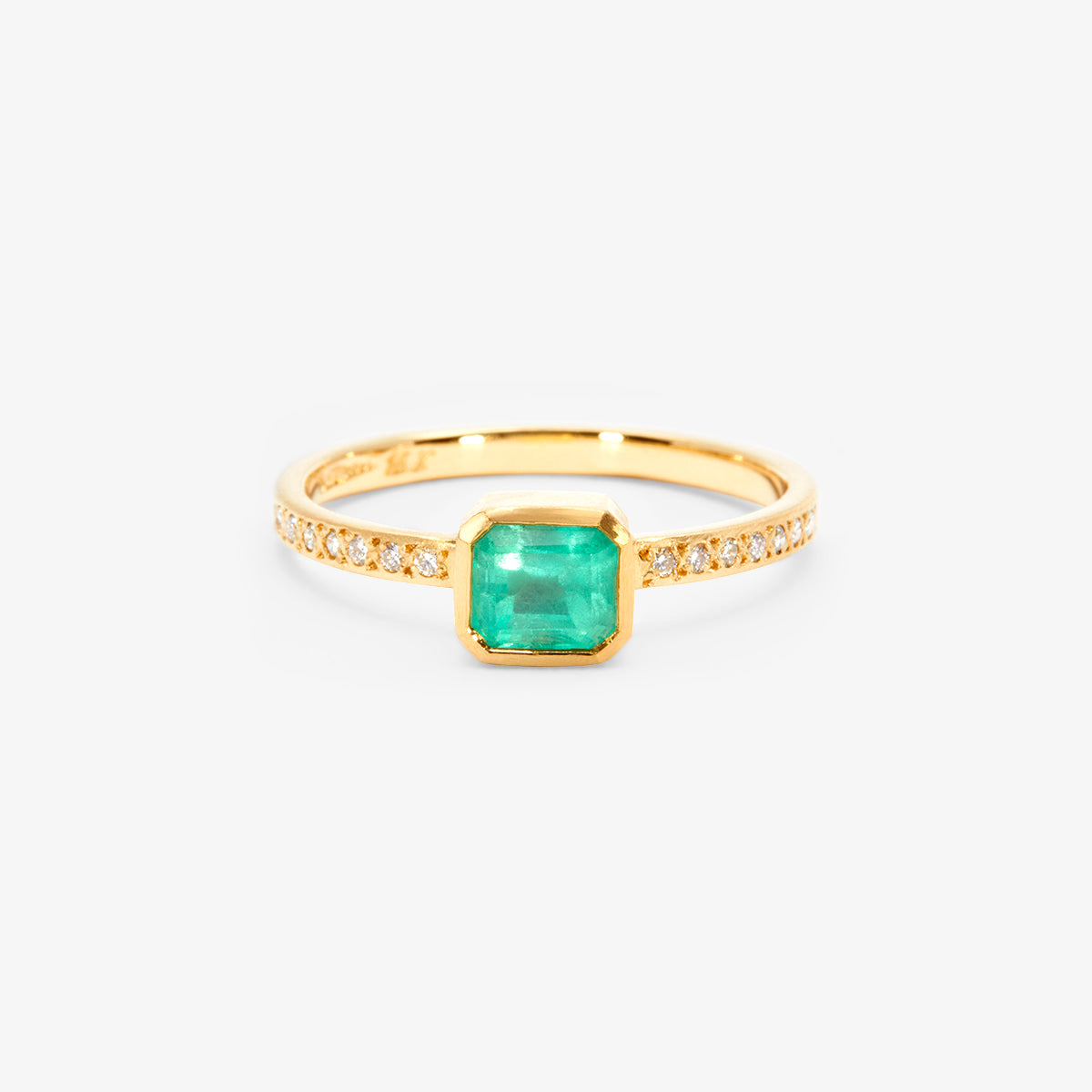 0.57 Carat One-of-a-Kind Emerald and Diamond Ring | ER11-OOAK