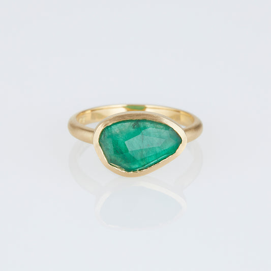 2.11 Carat One-of-a-Kind Rose Cut Emerald Ring | ER65-OOAK