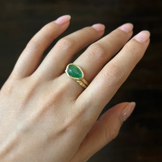 2.11 Carat One-of-a-Kind Rose Cut Emerald Ring | ER65-OOAK