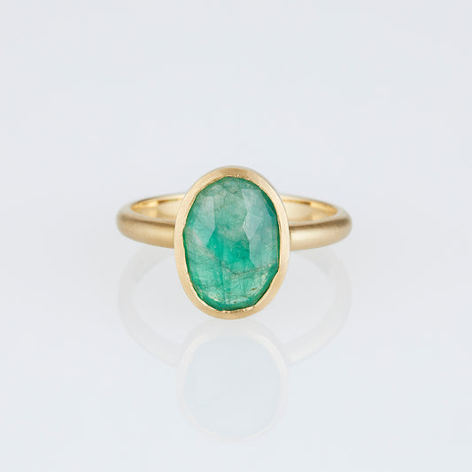 2.19 Carat One-of-a-Kind Rose Cut Emerald Ring | ER66-OOAK