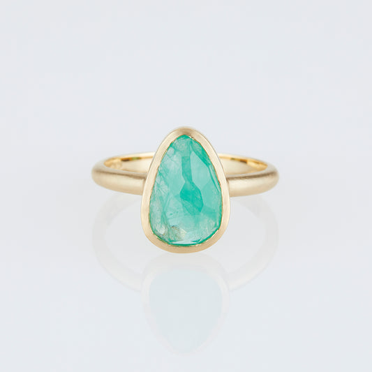 2.47 Carat One-of-a-Kind Rose Cut Emerald Ring | ER67-OOAK