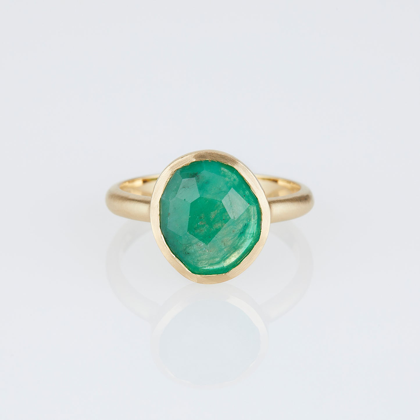 2.47 Carat One-of-a-Kind Rose Cut Emerald Ring | ER68-OOAK