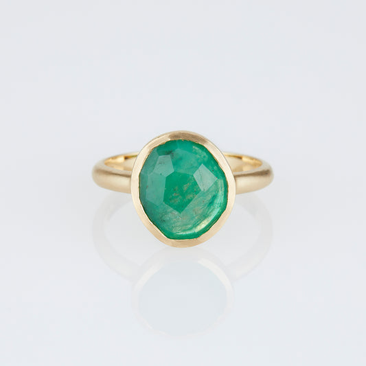 2.47 Carat One-of-a-Kind Rose Cut Emerald Ring | ER68-OOAK