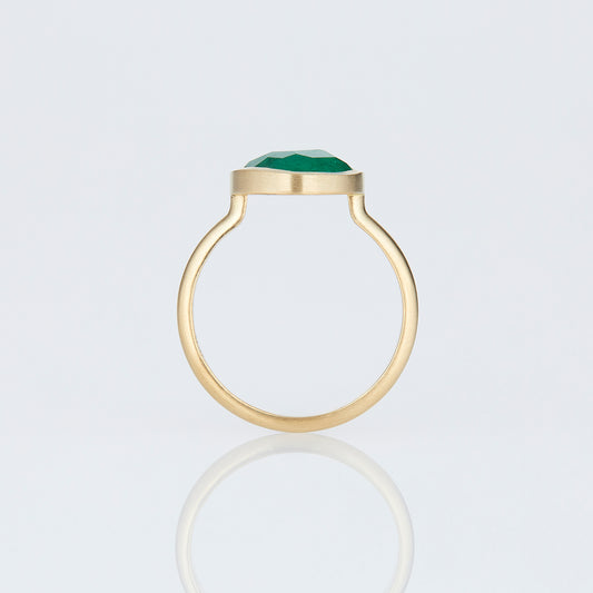 2.47 Carat One-of-a-Kind Rose Cut Emerald Ring | ER68-OOAK