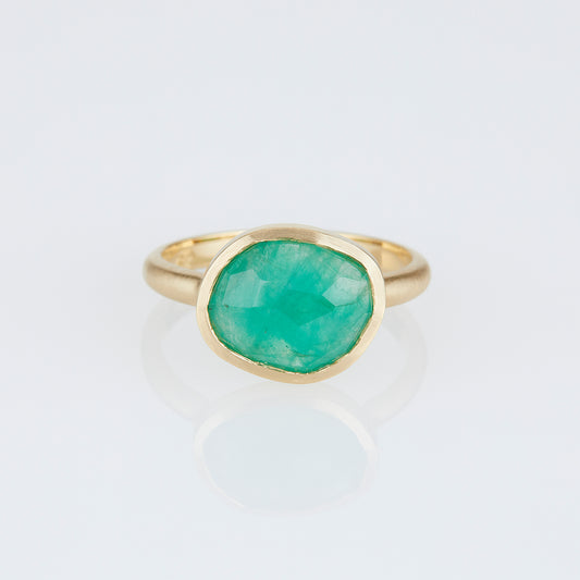 2.73 Carat One-of-a-Kind Rose Cut Emerald Ring | ER69-OOAK